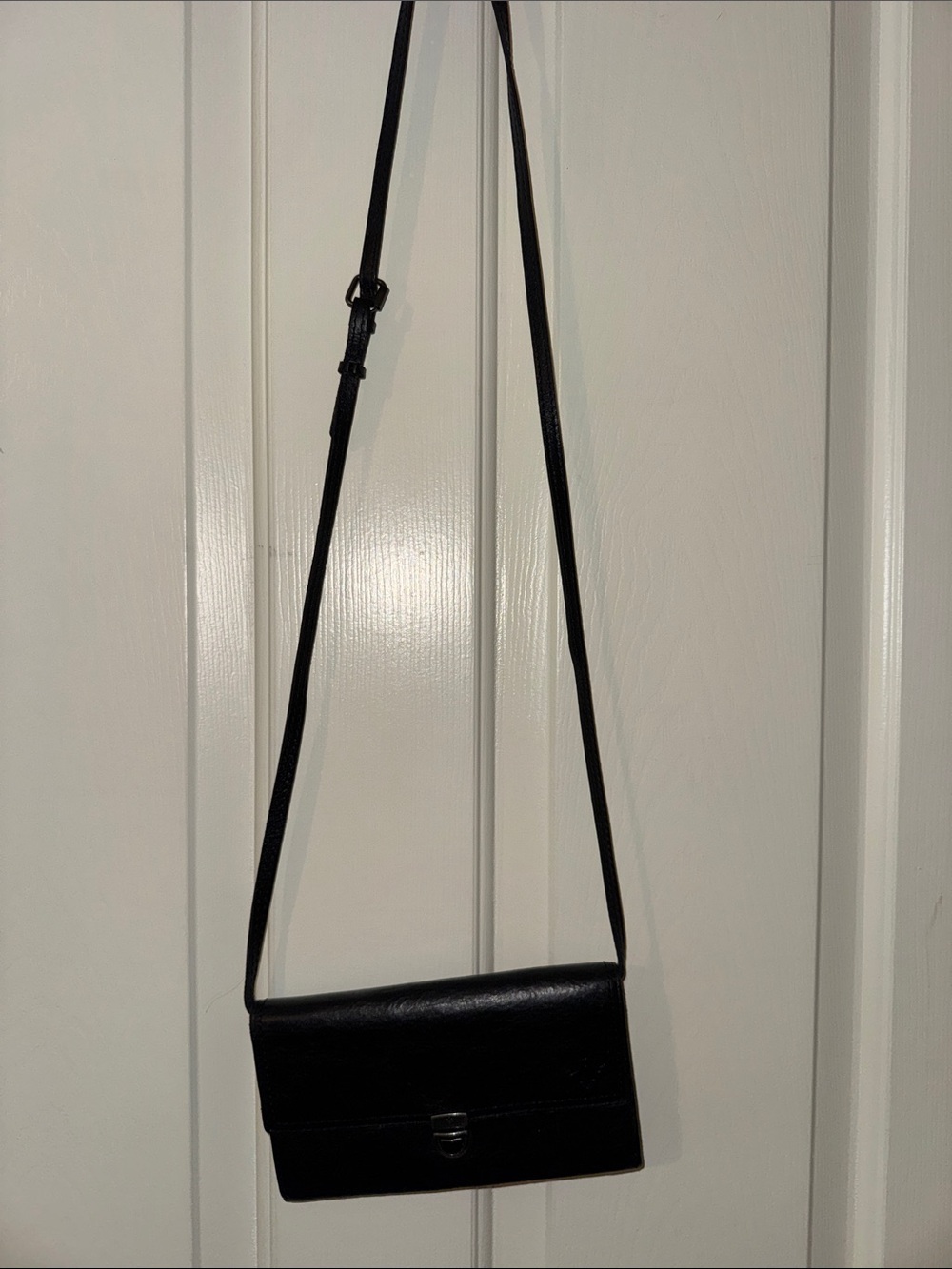 Classic Black Leather Crossbody Bag